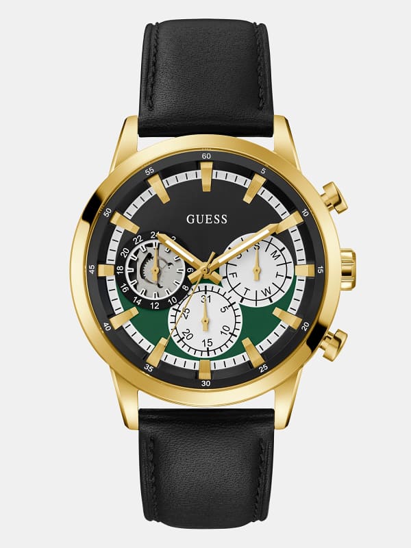 GUESS Reloj Multifunción De Piel Auténtica