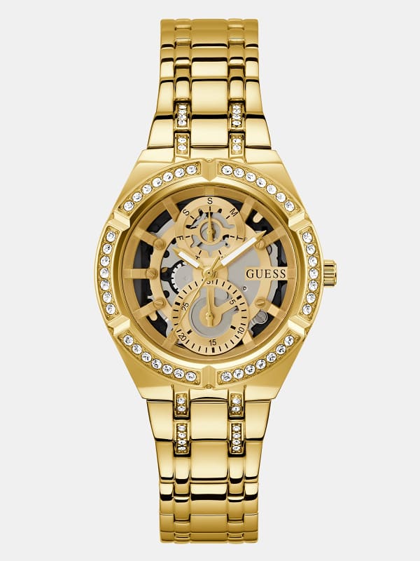 Guess Multi-Function Watch With Crystal Detail