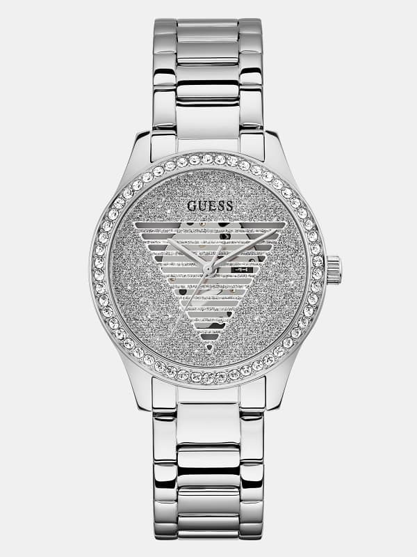 Guess Analogue Watch With Triangle Logo Detail