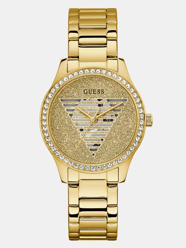 Guess Analogue Watch With Triangle Logo Detail