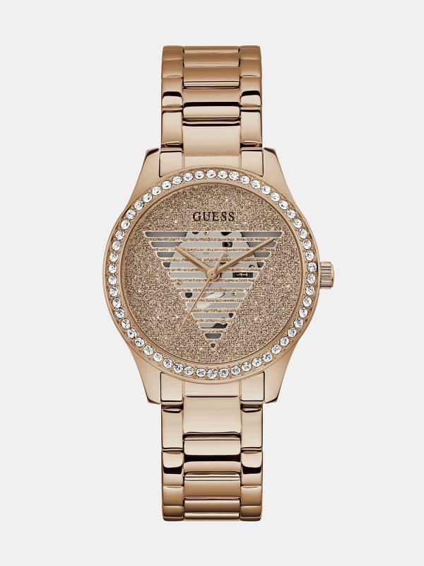 Guess Analogue Watch With Triangle Logo Detail