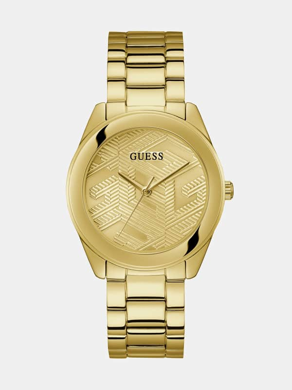 Guess Analogue Watch With G Cube Logo Detail