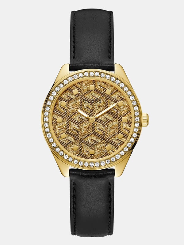 Guess Analogue Watch With G Cube Logo Detail