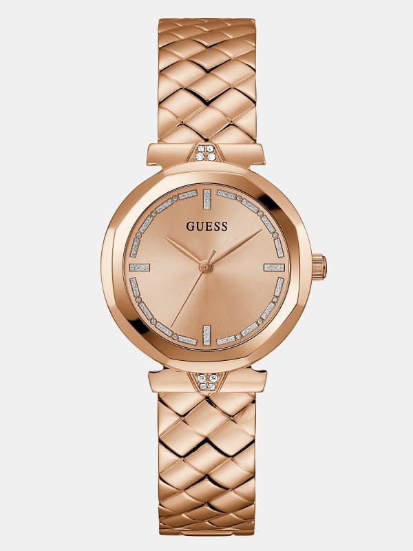 GUESS Analog-Armbanduhr Mit Kristallbesatz