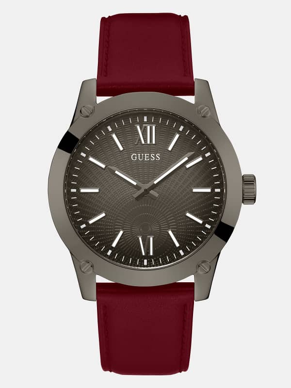 Guess Suede Leather Analogue Watch