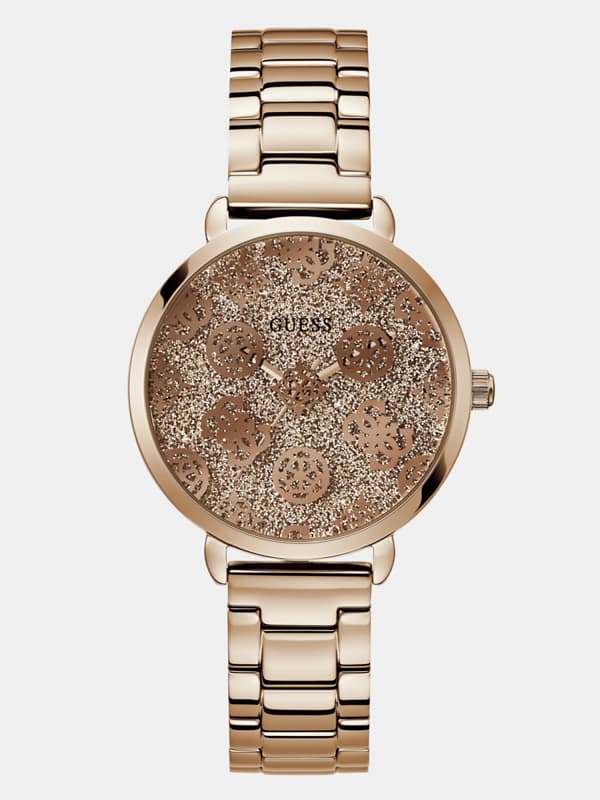 Guess Analogue Watch With 4G Peony Logo Detail