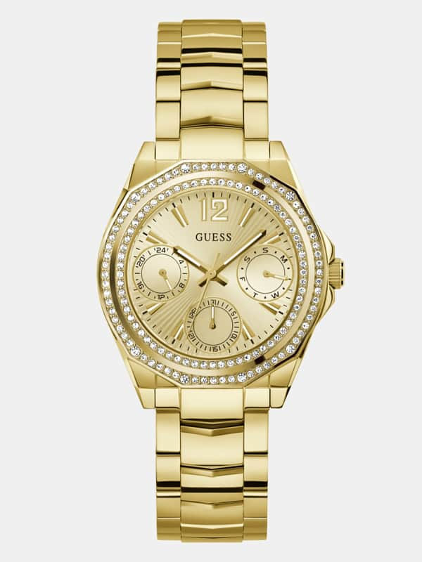 Guess Multi-Function Watch With Crystal Appliqué Detailing