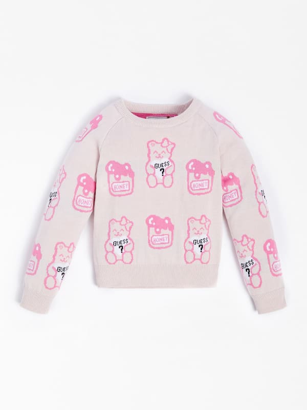 Guess Kids All Over Logo Jacquard Sweater