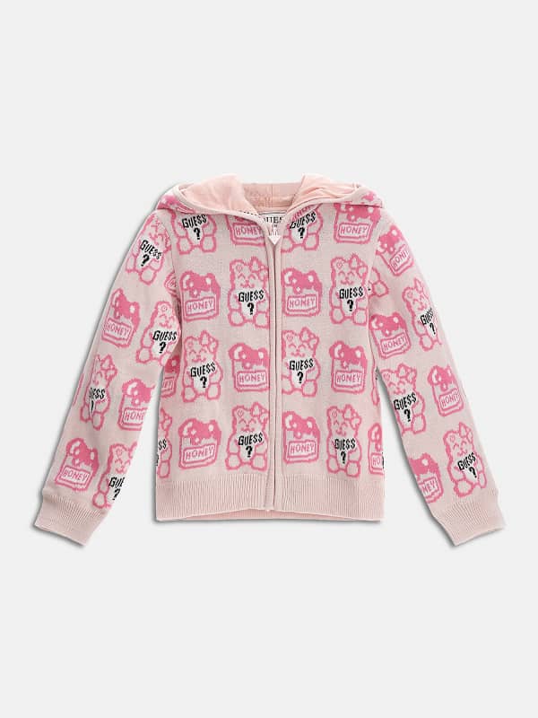 Guess Kids All Over Logo Jacquard Sweater