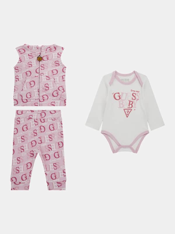 Guess Kids Vest, Body And Pant Set