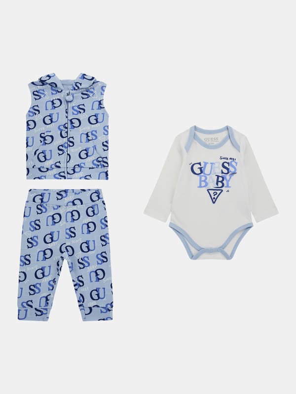 Guess Kids Vest, Body And Pant Set