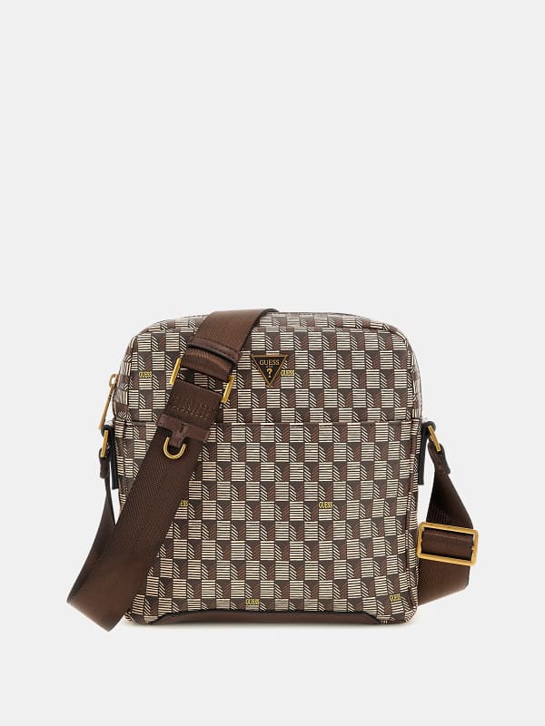 Guess Torino Geometric-Print Crossbody Bag