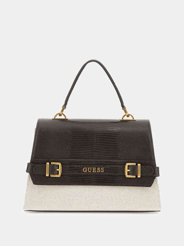 GUESS Henkeltasche Sestri Mit Kroko-Optik