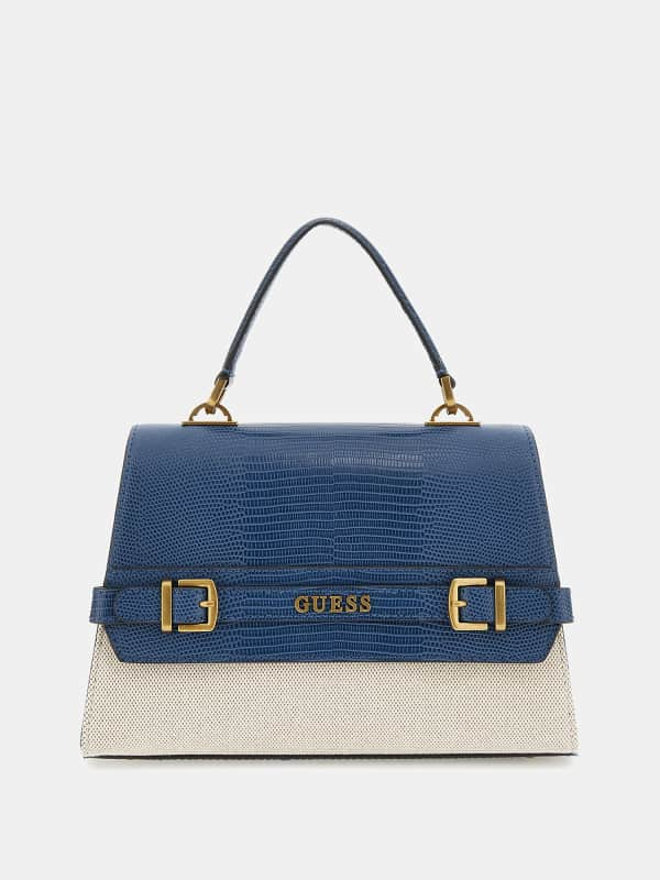 GUESS Henkeltasche Sestri Mit Kroko-Optik