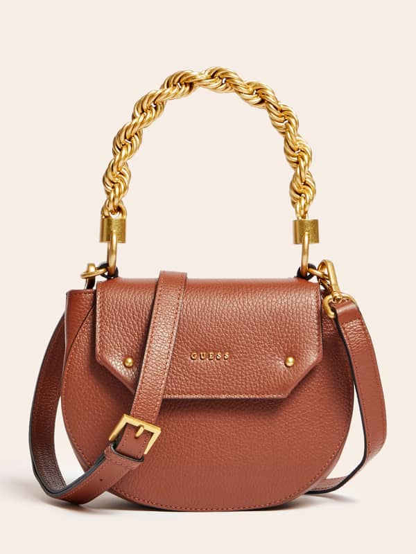 GUESS Mini-Henkeltasche Aida Echtleder