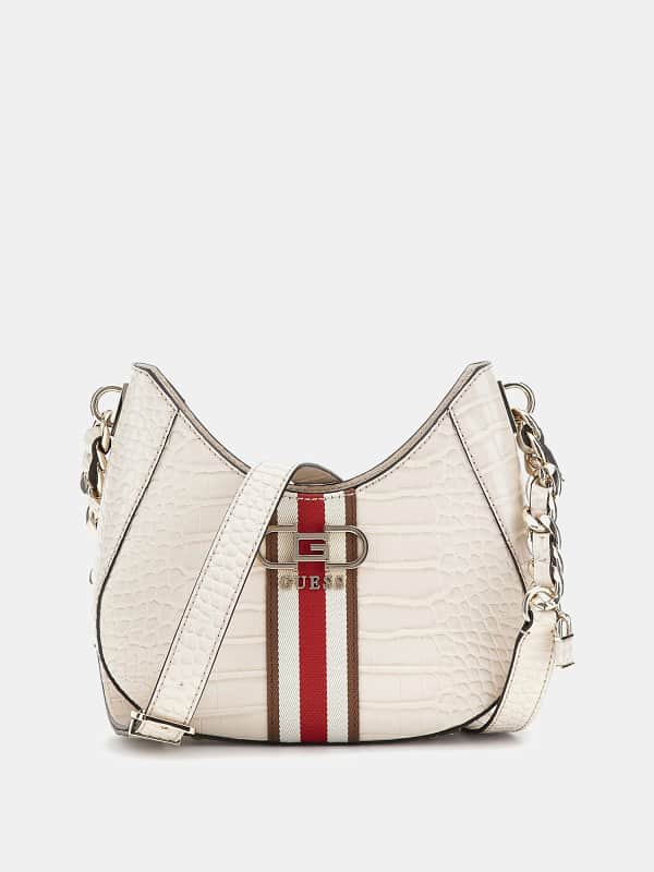 Guess Nelka Croc-Print Mini Crossbody