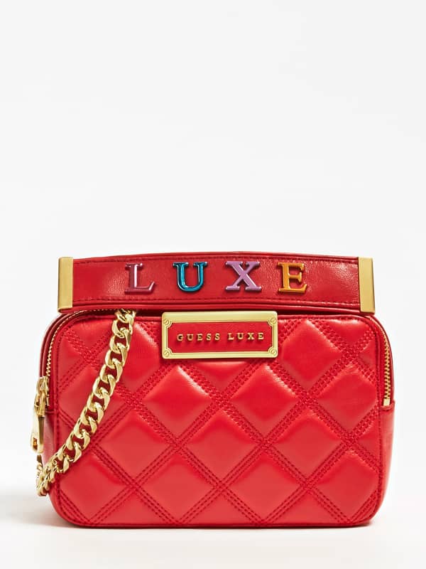 guess luxe red bag
