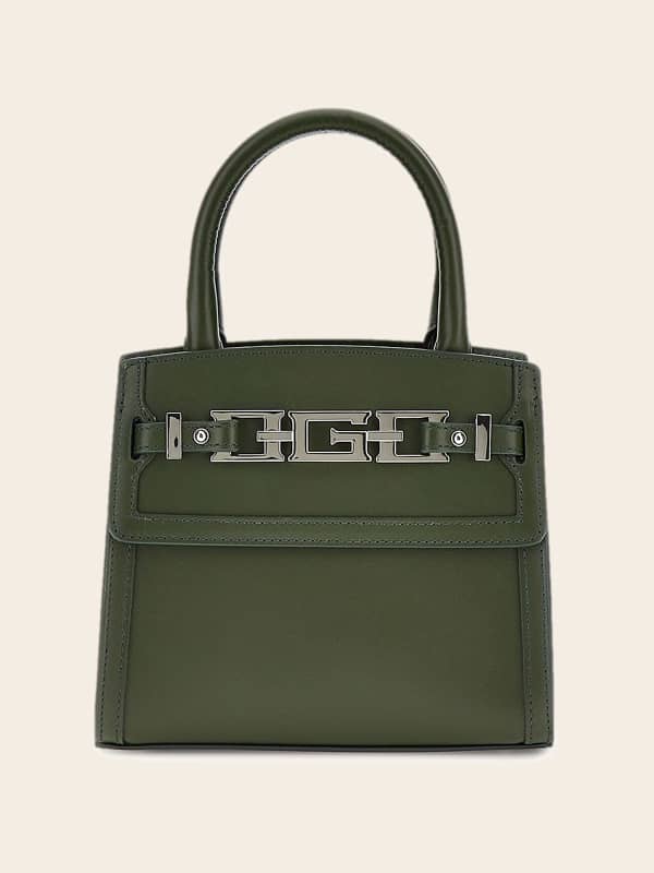 GUESS Mini-Henkeltasche Cristina Echtes Leder