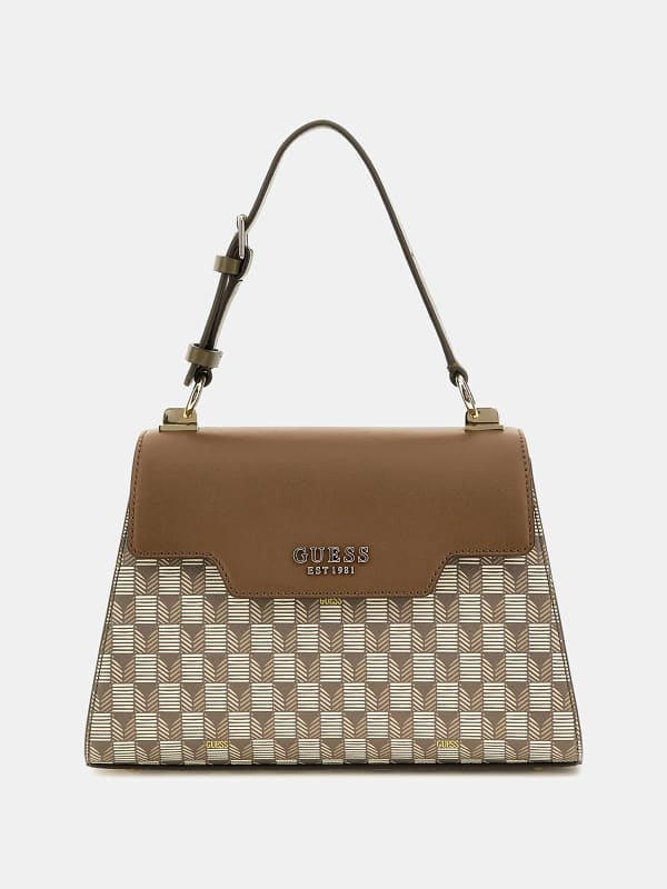 GUESS Henkeltasche Hallie Geometrischer Print