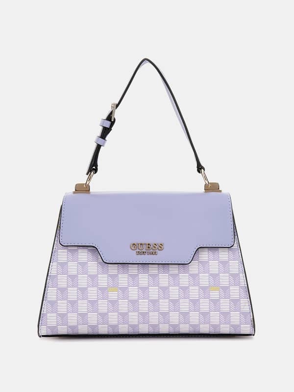 GUESS Henkeltasche Hallie Geometrischer Print