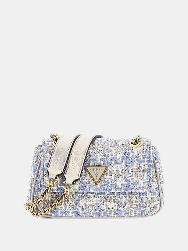 Guess Tweed Giully Mini Crossbody Bag