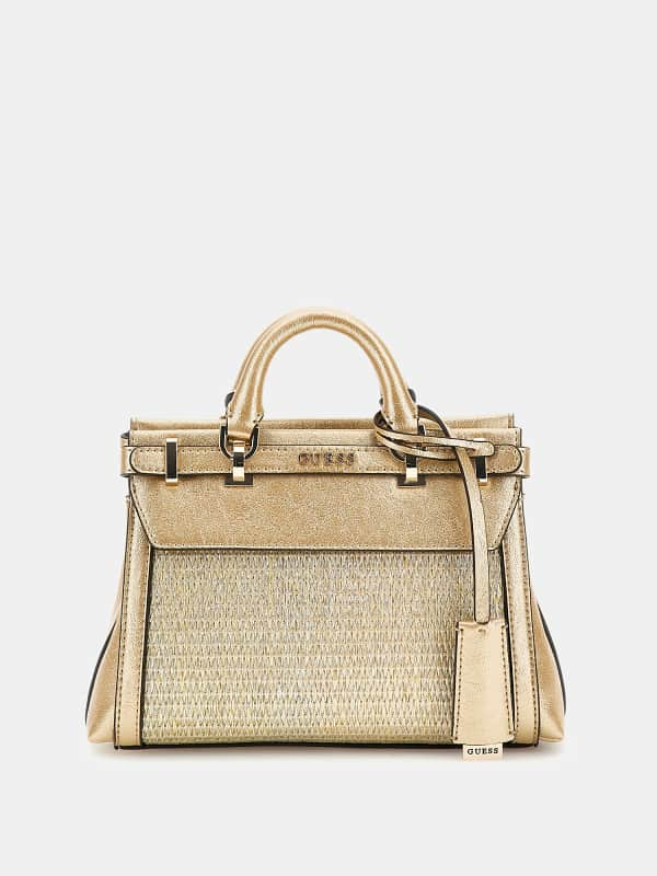 GUESS Mini-Henkeltasche Sestri Metallic-Optik