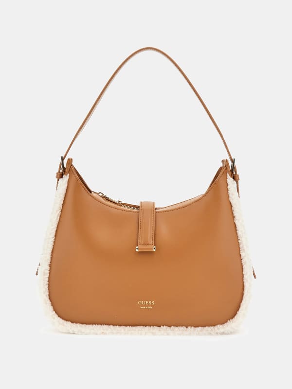 GUESS Mini Sac Hobo En Fourrure Synthétique