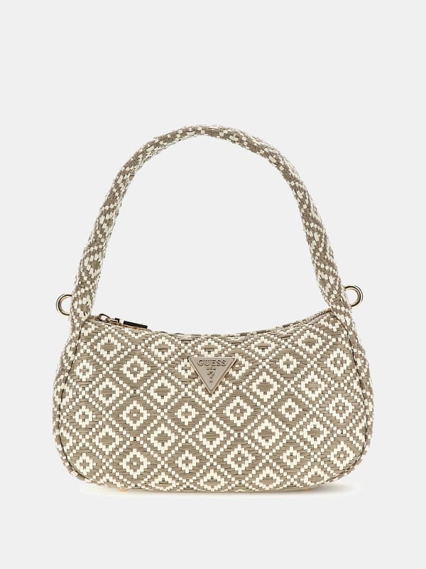 Guess Rianee Raffia Shoulder Bag