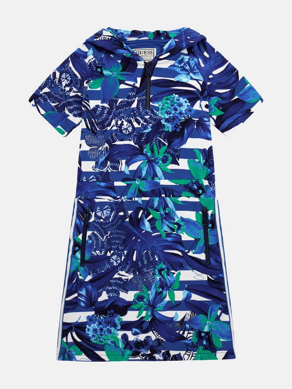 Guess All Over Print Hooded Dress