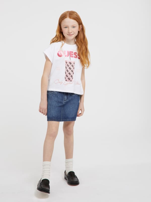 GUESS Stretch T-Shirt Met Print Voorkant