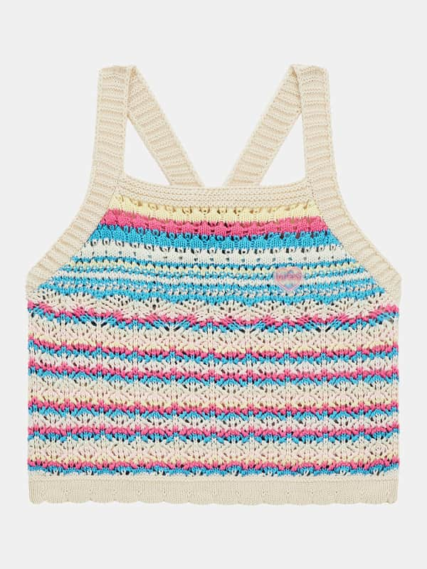 Guess Kids Striped Crochet Top