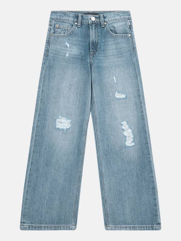 Guess High Rise Flare Denim Pant Abrasions