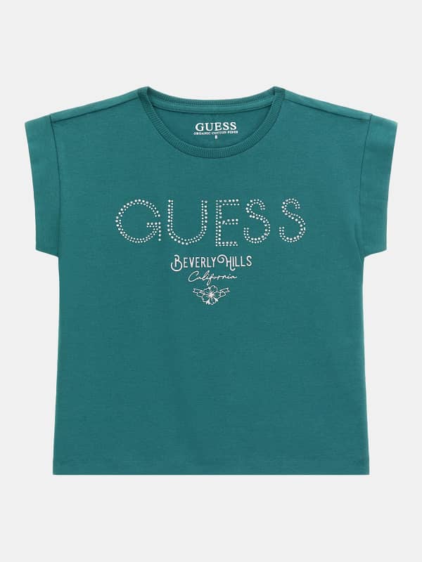 GUESS Camiseta Logotipo Frontal Strass