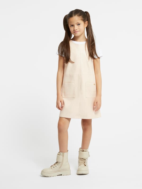 Guess Kids Faux Leather Skirtall And T-Shirt Set