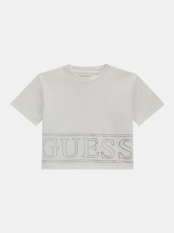 GUESS T-Shirt Stretch Logo Strass