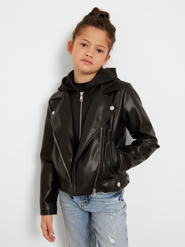 Guess Kids Faux Leather Biker Jacket