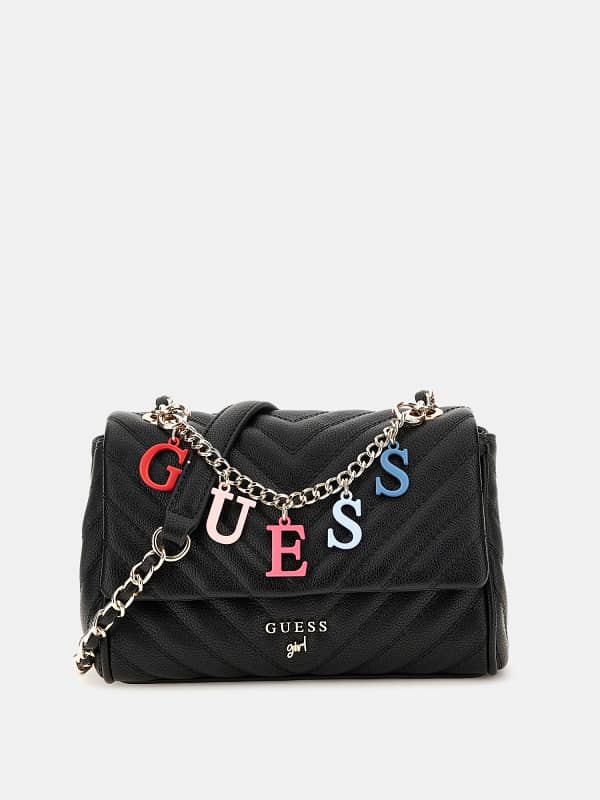 GUESS Sac À Bandoulière Logo En Lettres Avec Chaînette