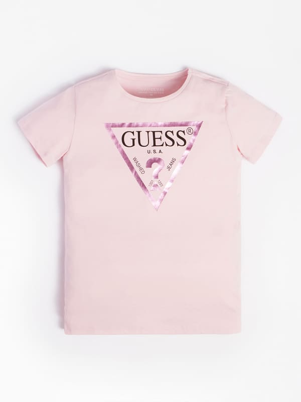 GUESS T-Shirt Driehoeklogo Gelamineerd Effect