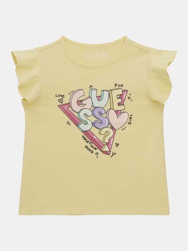 GUESS Stretch T-Shirt Met Print Voorkant