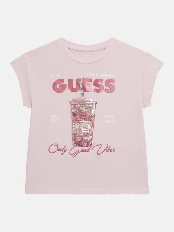GUESS T-Shirt Stretch Stampa Frontale