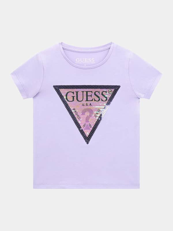 GUESS T-Shirt Logo-Dreieck Mit Pailletten Vorne