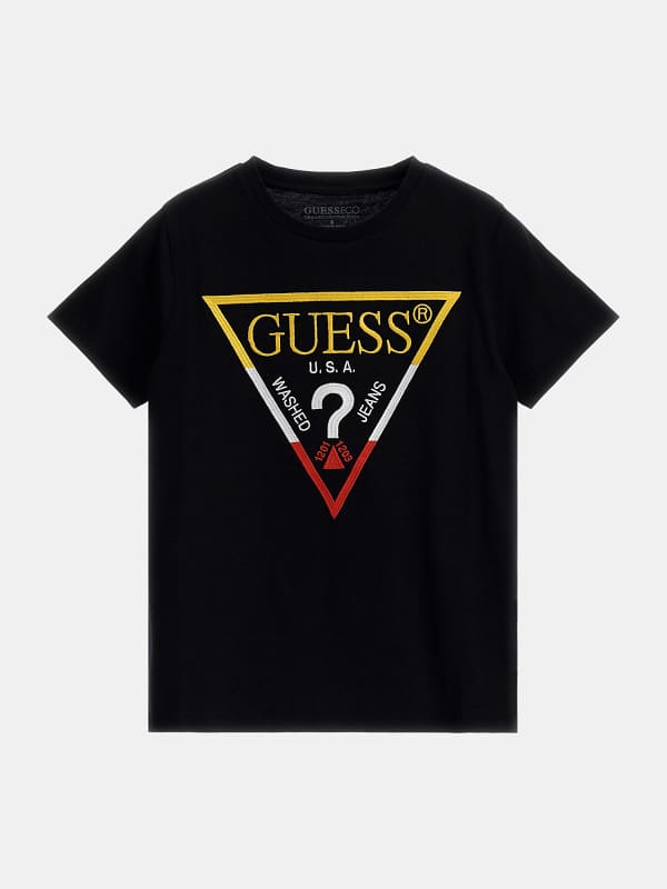 GUESS T-Shirt Logo Triangulaire Frontal