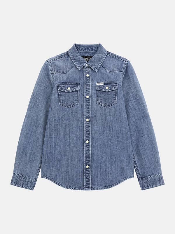 Guess Kids Denim Slim Fit Shirt