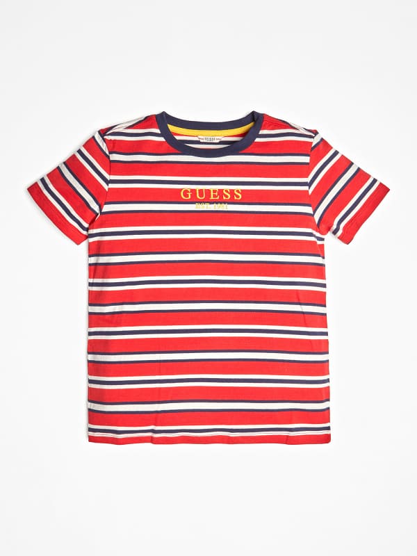 guess stripe motif t shirt