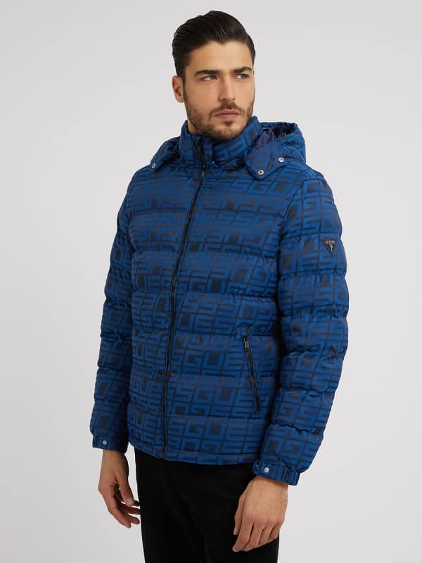 Guess All Over Logo Puffer