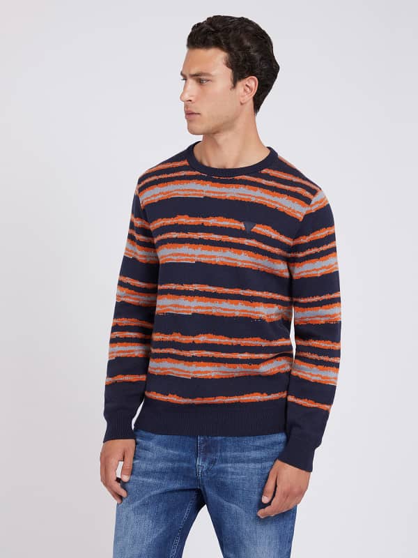 GUESS Streifen-Pullover Wollmischgewebe