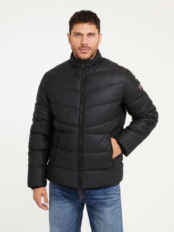 Guess Faux Leather Puffer