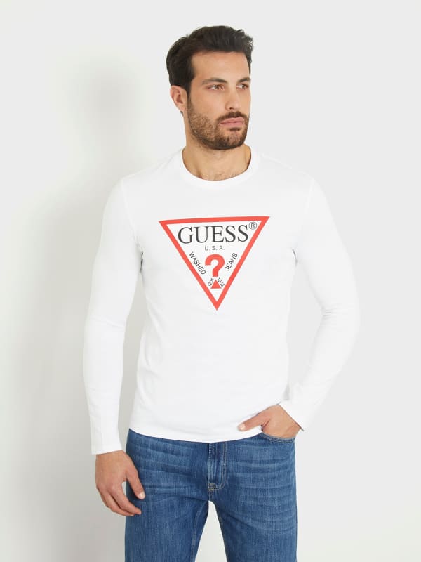 GUESS Camiseta Manga Larga Logo Triángulo