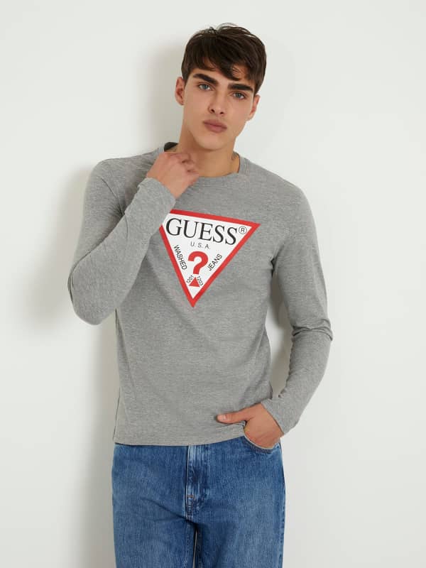 GUESS Langarm-T-Shirt Mit Logo-Dreieck