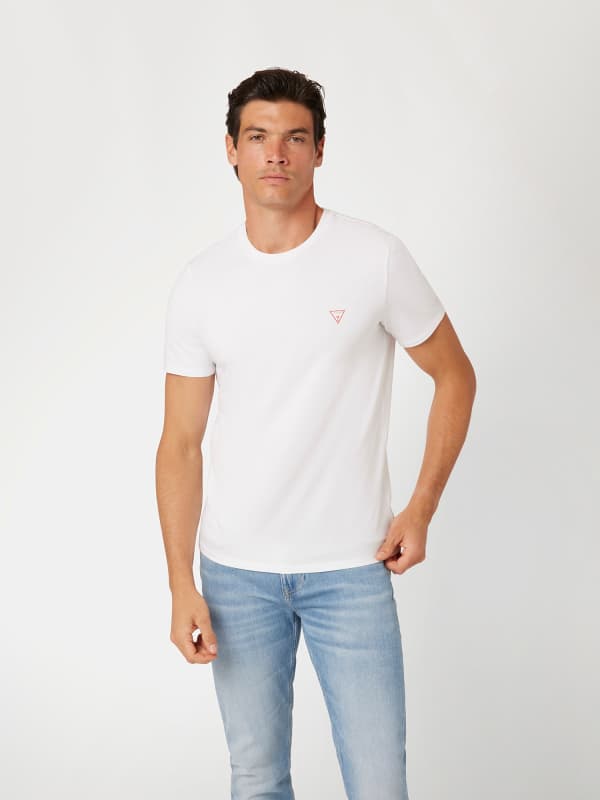 GUESS T-Shirt Met Klein Driehoek Logo